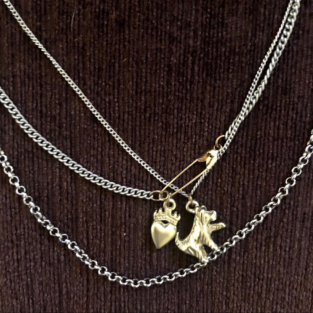 Layered necklace, three chains